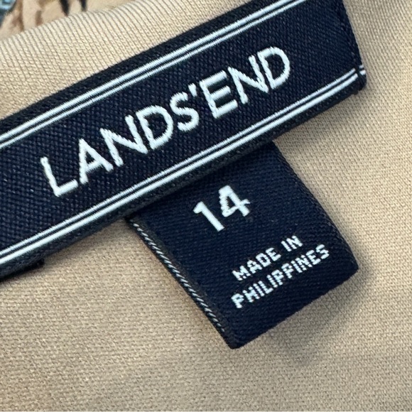 Lands’ End Animal Print Sheath Dress Women’s Size 14 Pockets Short Sleeve - Picture 5 of 7